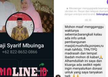 Awas Penipuan Mengatasnamakan Syarif Mbuinga, Pelaku Akan Dilaporkan
