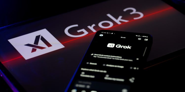 Ilustrasi AI Grok dan kripto